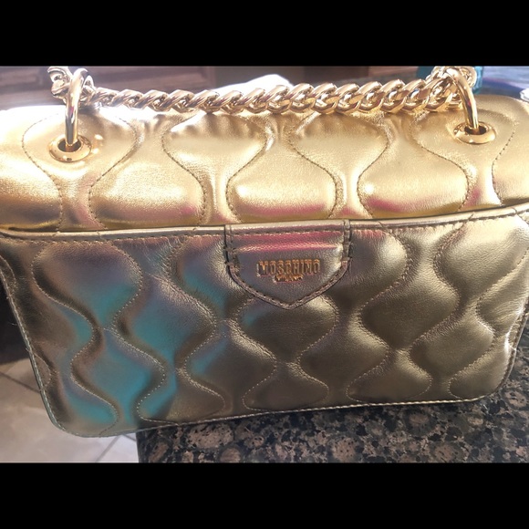 Moschino Dollar Studs Laminated Shoulder Bag - Picture 3 of 8